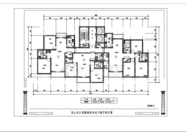2套高层住宅户型平面设计施工cad图纸-图二