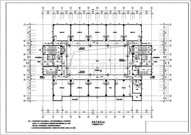 办公楼设计_岳阳市巴陵东路某市政单位8层办公楼全套平面设计CAD图纸-图一