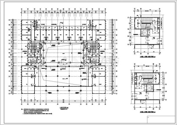 办公楼设计_岳阳市巴陵东路某市政单位8层办公楼全套平面设计CAD图纸-图二