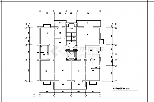 2套带电梯小高层户型设计施工cad图纸-图二