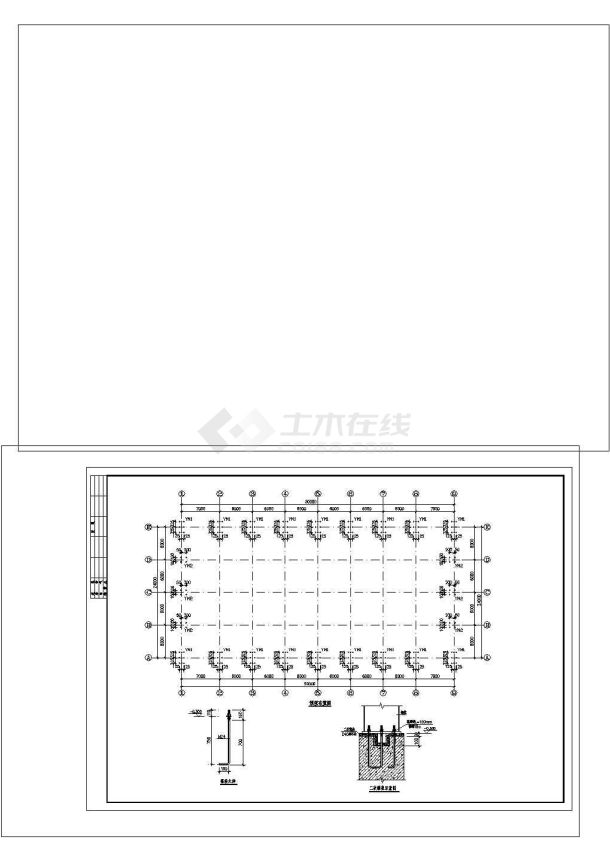 厂房设计_24m跨门式钢架轻型房屋钢结构厂房施工CAD图纸设计-图一