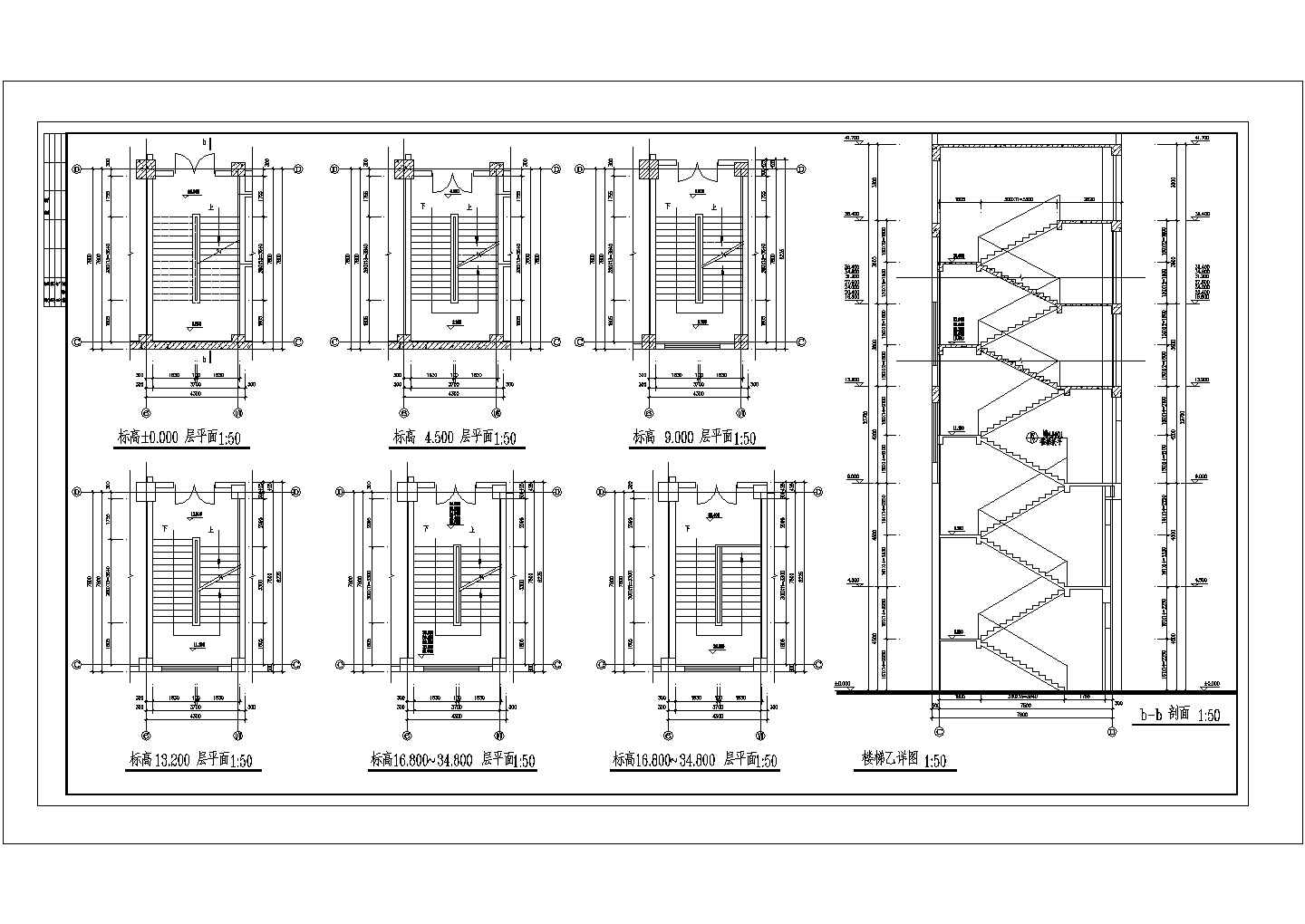 办公楼设计_-1+11层银行办公楼建筑施工cad图纸设计