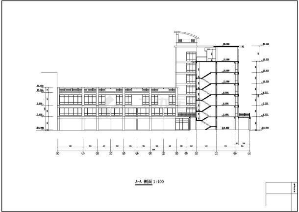 舟山市某六层框架结构农贸市场建筑档案设计全套cad图（含设计说明）-图一