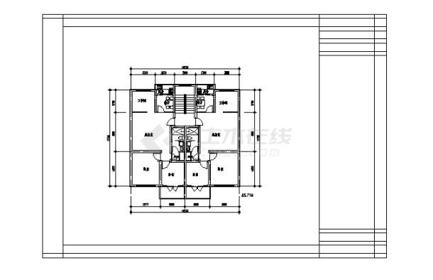 2套独特户型有电梯设计施工cad图纸-图二