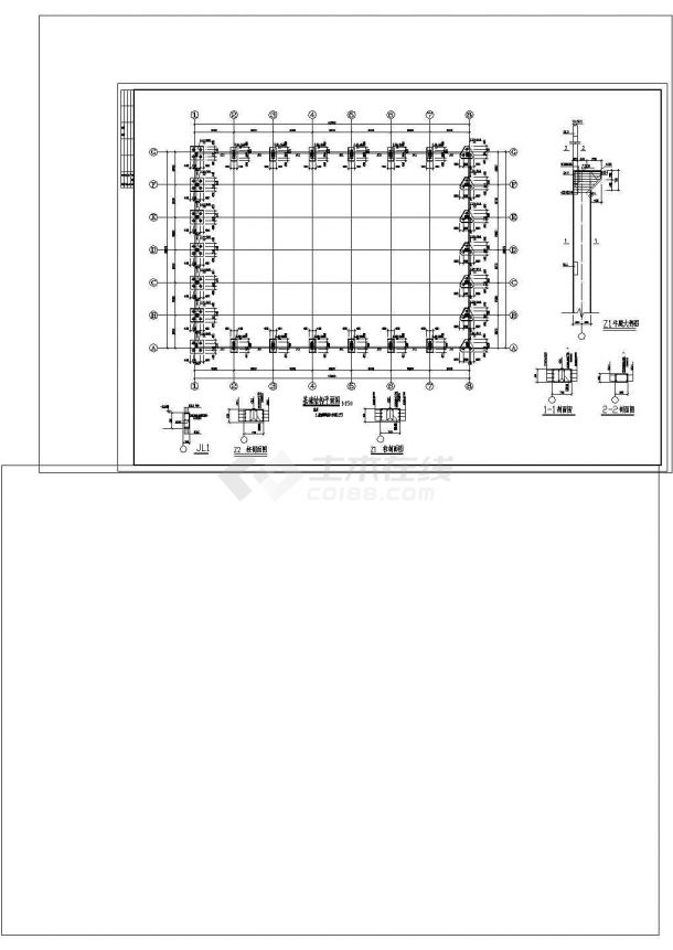 厂房设计_单层钢屋架厂房结构施工CAD图纸设计-图一