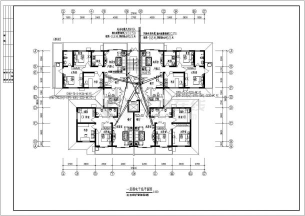 电气设计_某12层点式住宅电气CAD图-图二