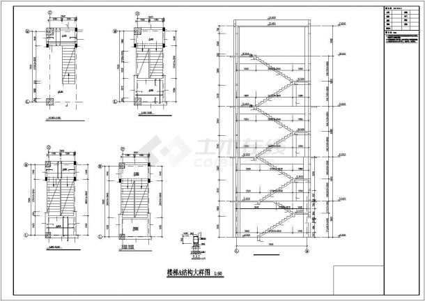 某井字梁框架结构建筑设计施工CAD图纸-图一