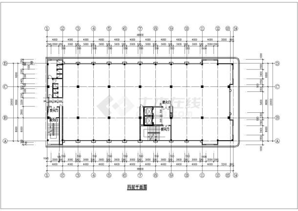 某县城十层小高层商务酒店建筑工程CAD图-图一