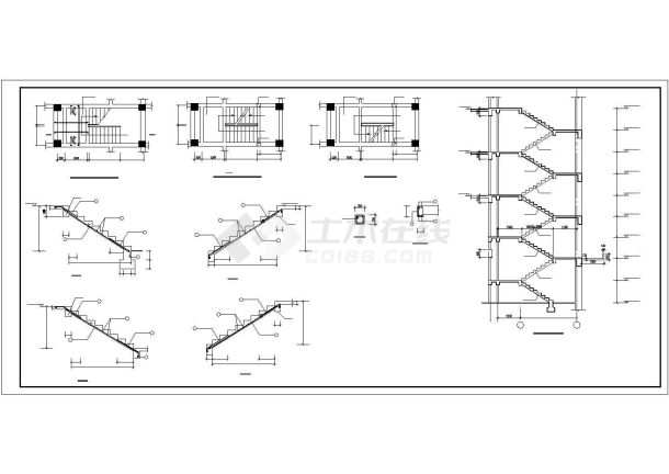 某六层框架结构办公楼建筑设计施工CAD图纸-图二