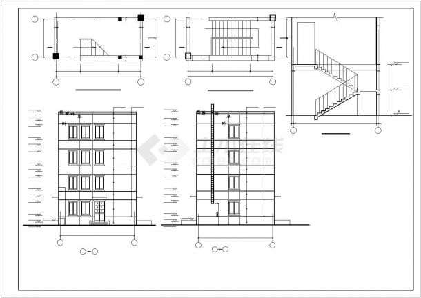 某综合办公楼框架结构建筑工程设计施工CAD图纸-图二