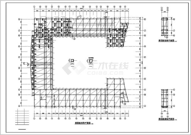 某框架教学楼结构建筑工程设计施工CAD图纸-图二