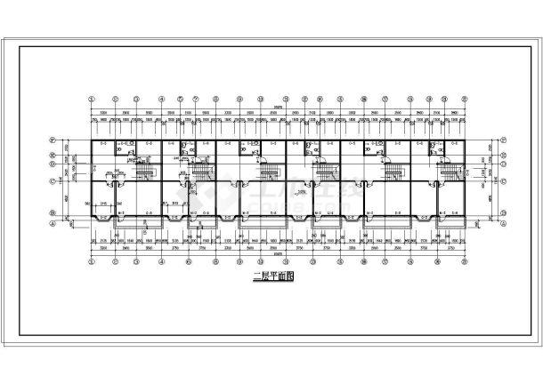 某地区联排住宅楼建筑cad设计施工图-图一