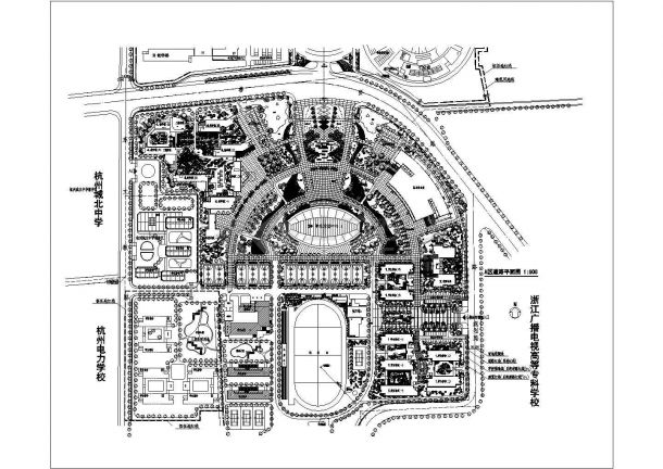 浙大城市学院景观规划施工图-图一