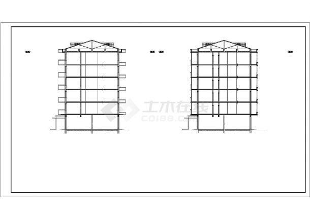 某六层经典底框建筑工程设计施工CAD图纸-图二