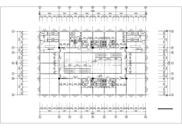 西藏某医院二层门诊楼cad建筑设计施工图纸-图一