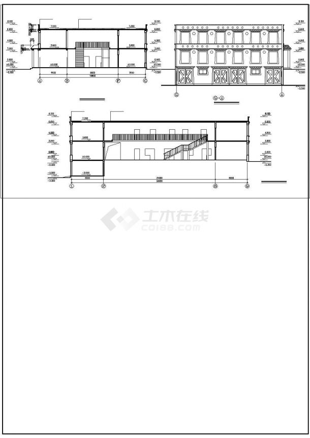 西藏某医院二层门诊楼cad建筑设计施工图纸-图二