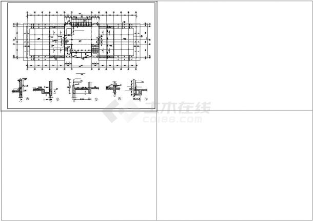 办公楼设计_北京某办公楼建筑施工设计cad图纸-图一