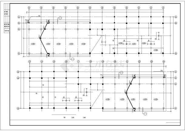 三层管理用房结构设计CAD施工图纸-图一
