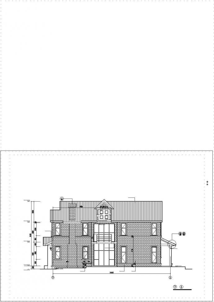 帝豪花园二层别墅建筑设计cad全套图纸_图1