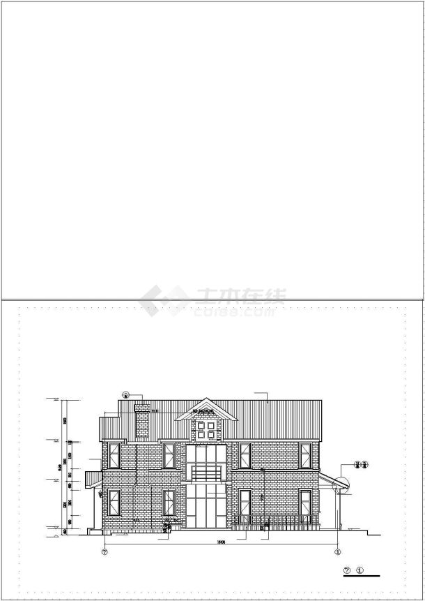 帝豪花园二层别墅建筑设计cad全套图纸-图二