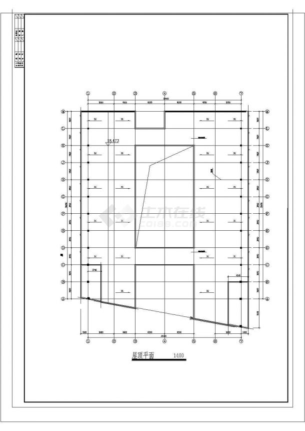 某地上五层中学教学楼及宿舍楼建筑施工图（CAD，10张图纸）-图二