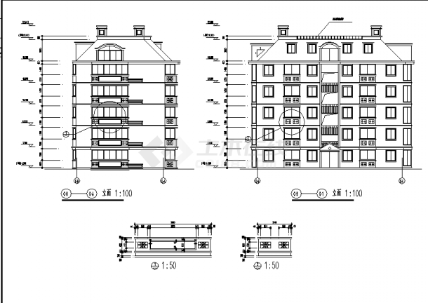 上海三套公寓住宅楼建筑设计施工cad图纸（含设计说明）-图二