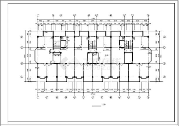 某地区经典住宅楼建筑设计施工cad图纸-图二