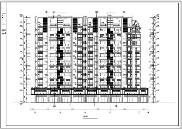 某地区高层住宅楼整体建筑设计cad施工图纸-图二