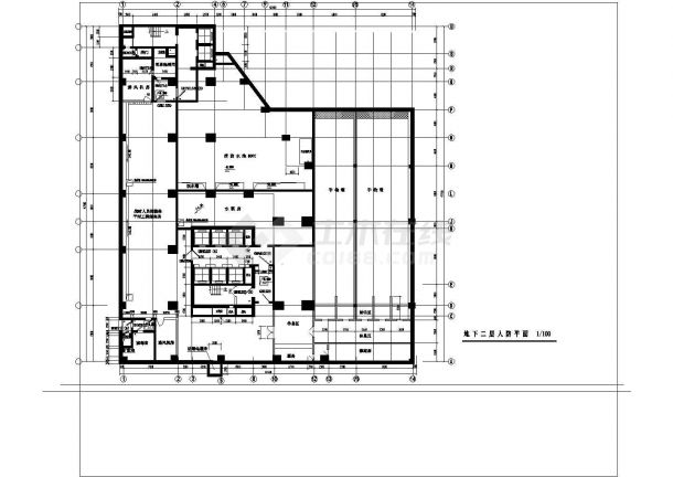 某小区地下两层人防设计方案CAD平面图（含设计说明）-图二
