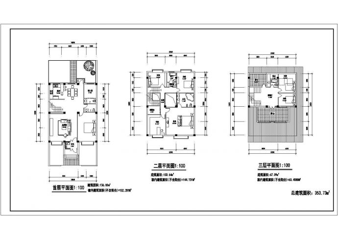 某地区经典住宅楼户型设计cad施工图纸_图1