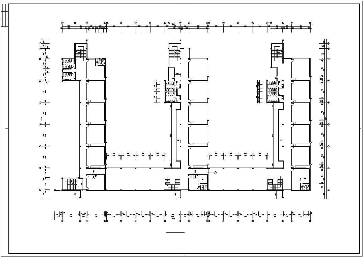 小学教学楼建筑楼CAD设计施工图纸
