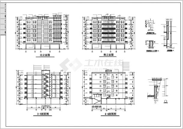 樱花阁住宅楼建筑CAD设计施工图-图二