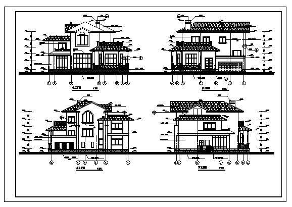 最新整理两套多层田园风格建筑设计图资料合集_图1