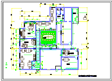 某银行办公区室内装修cad平面设计图_图1