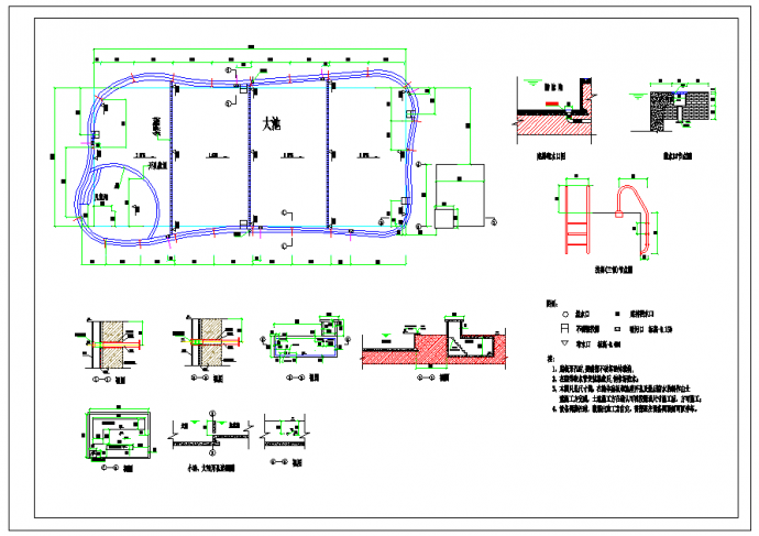 某游泳池建筑设计施工CAD图纸_图1