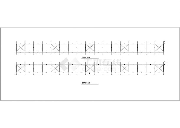 厂房设计_某36m跨钢管桁架弧形屋顶钢结构单层工业厂房设计cad全套结构施工图（含设计说明）-图二