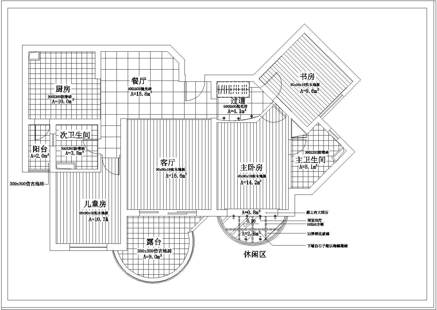 某花园别墅建筑施工图纸详细设计施工全套CAD图纸