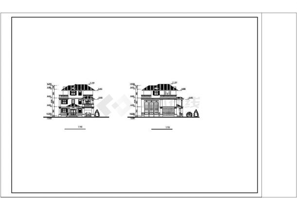 某地三层别墅建筑设计CAD方案图-图一