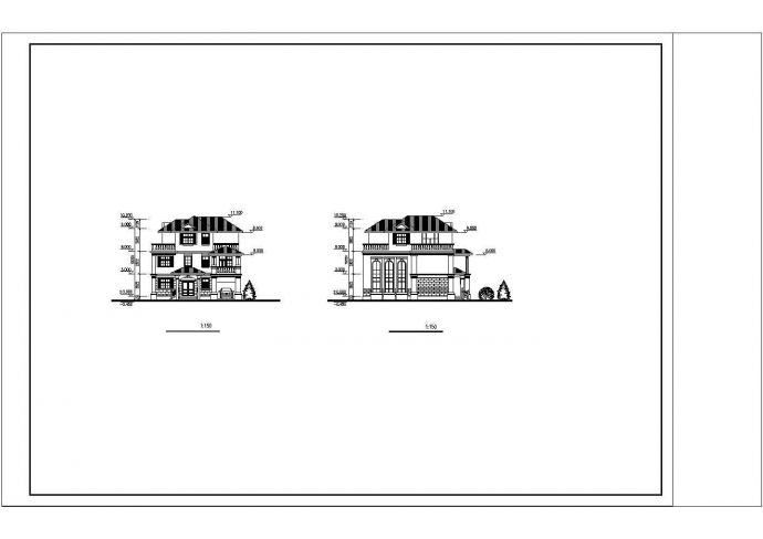 某地三层别墅建筑设计CAD方案图_图1