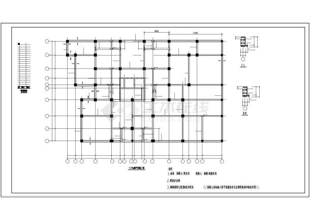 全套19层住宅结构cad施工图纸-图二