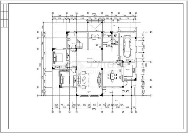 某地区经典欧式风格小栋豪华别墅建筑装修方案设计施工CAD图纸-图一