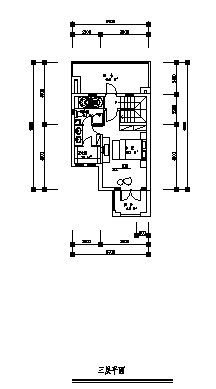 三层联排别墅户型设计cad图(含平面图)_图1