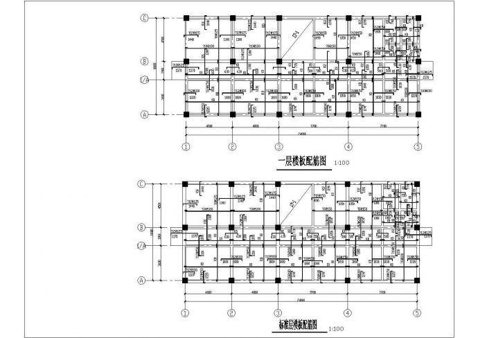 乐山市馨诚家园小区1200平五层框架结构活动综合楼结构设计CAD图纸_图1