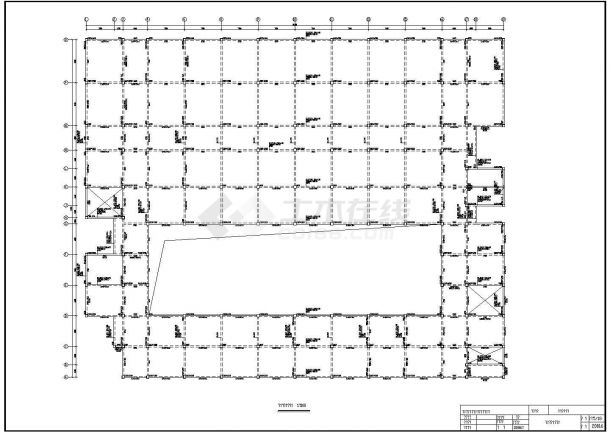 抚顺市某大学1.1万平米4层框架结构图书馆建筑和结构设计CAD图纸-图二