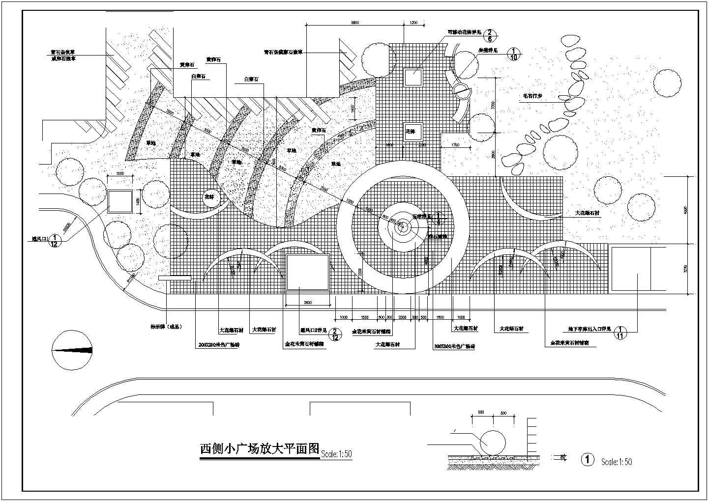 【苏州】某园林景观设施全套施工设计cad图(含灯柱大样图，总平面图)