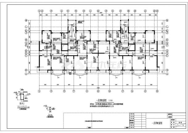 办公楼设计_某高层剪力墙结构商业办公楼设计cad全套结构施工图纸（含设计说明）-图一