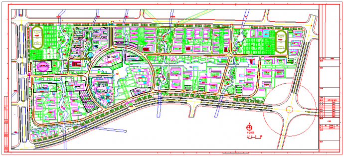 某大学城景观CAD规划图_图1