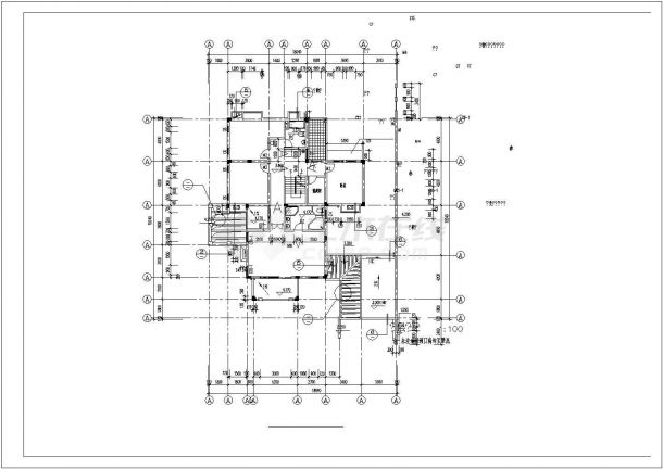 某别墅工程设计方案CAD图纸-图二