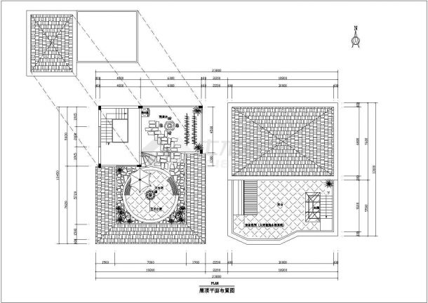 某海景花园别墅建筑施工CAD平面图-图二