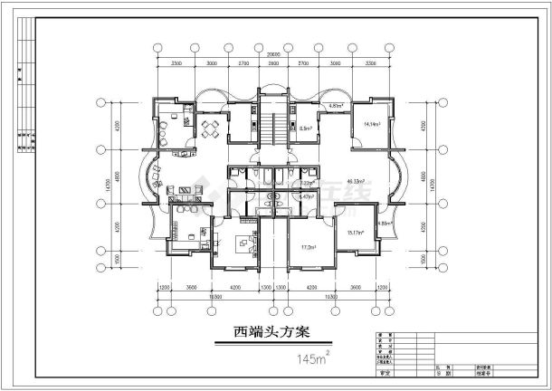 中阳某小区多层住宅楼建筑设计CAD图纸-图一